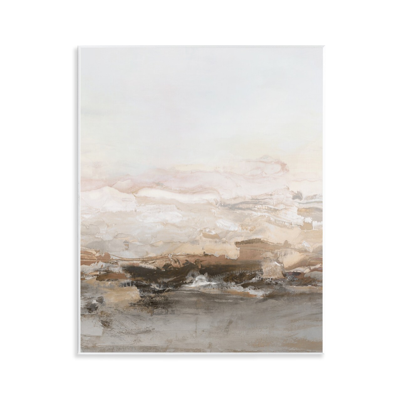 Stupell Industries Neutral Toned Abstract Horizon Wall Plaque Art, design by Hazel J.